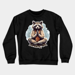 Yoga meditation raccoon Crewneck Sweatshirt